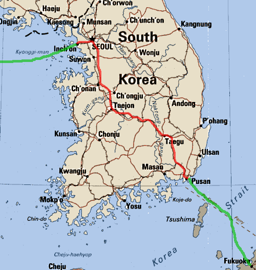 Rob's route through Korea